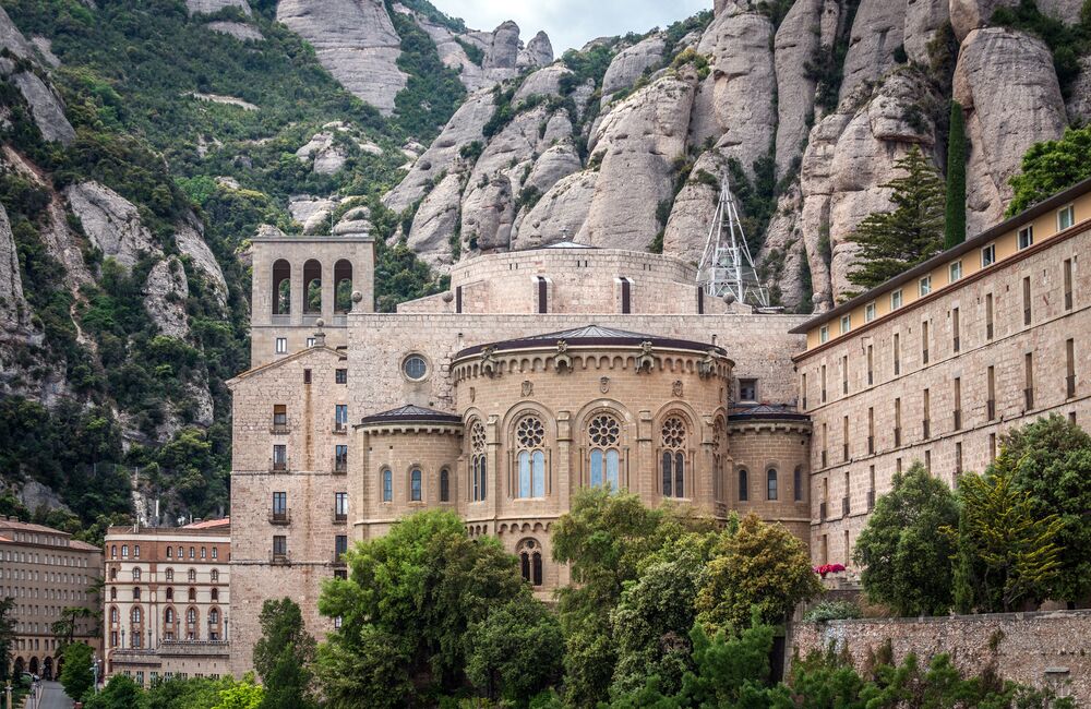 Sanctuary,Of,Santa,Maria,De,Montserrat,Abbey,In,Montserrat,Mountains,