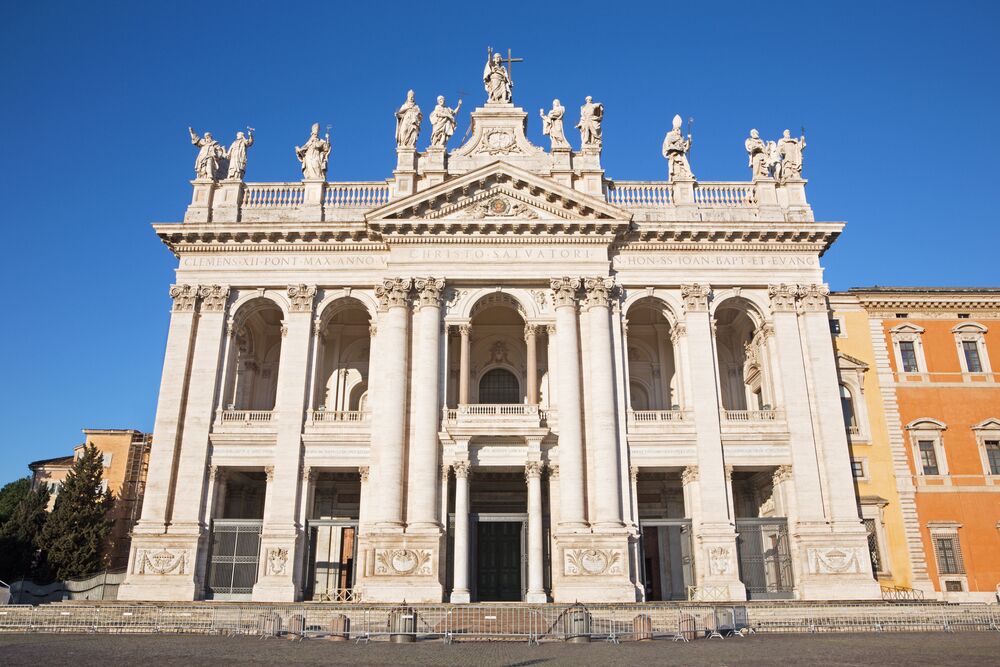 Rome,-,The,Facade,Of,St.,John,Lateran,Basilica,(basilica